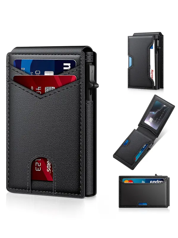 Men's Business Rfid Blocking Wallet, Simple Plain Multi Card Slots Wallet, Minimalist Matching Super Slim Card Holder for Men Back To School, Business Matching Wallet 0