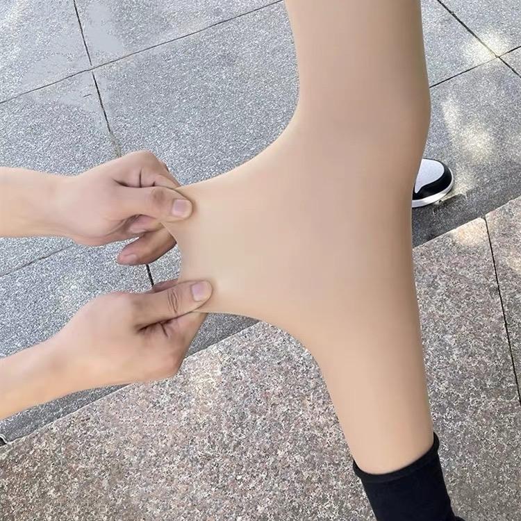 SIÊU PHẨM Quần Tất 3D Màu Da Lót Nỉ Che Khuyết Điểm Siêu Thật Chân Thon Chân Giữ Ấm Cho Mùa Đông Dành Cho Nữ Women