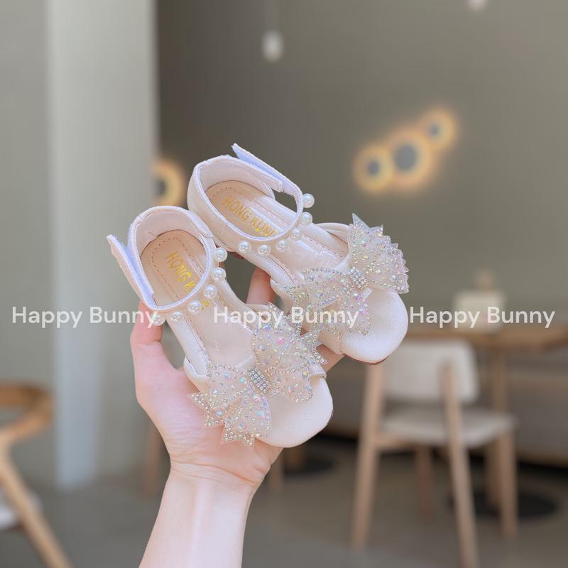  Dép Sandal Dép Quai Hậu Nơ Cánh Tiên Kim Sa Quai Ngọc Êm Chân Cho Bé Gái 2-7 Tuổi K070 