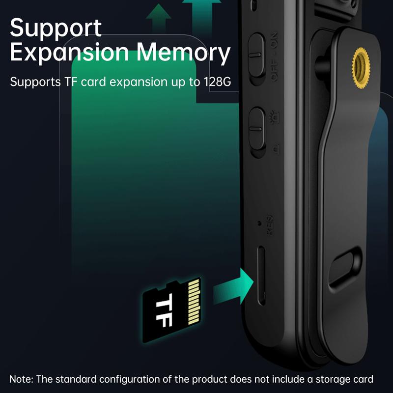 Product Introduction of 2K Ultra HD Sport Camera Wearable Portable Body Camera Infrared Night Vision Home Security Video Recorder 128G Memory Card Outdoor Camera Dash Cam Car Motorcycle 11