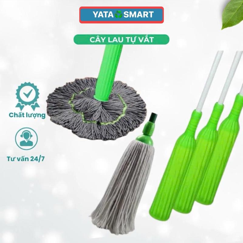  Cây Lau Nhà Tự Vắt GOLDSUN Cán Inox Dài 1M7 Có Thể Tháo Rời Bông Lau Thấm Hút Tốt 