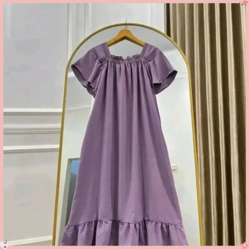 Daster Wanita Fujian Ruffle Dress Crinkle Airflow Dada Karet | Daster Wanita Lengan Pendek Fujian Dress Ruflle Crinkle Airflow 1