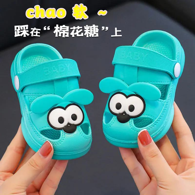 Dép Trẻ Em, Thiết Kế Hoạt Hình, Thích Hợp Cho Mùa Hè, Sử Dụng Trong Nhà, Chống Trượt, Đế Mềm, Cho Bé Trai Và Bé Gái, Thoáng Khí, Kiểu Guốc, Kín Ngón Chân, Dép Cho Trẻ Sơ Sinh 4