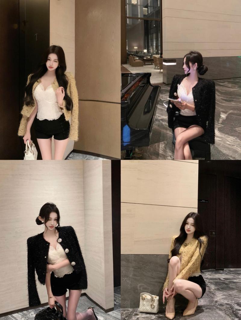 Product Introduction of Áo Khoác Dài Tay Màu Đen Cổ Điển Phong Cách Cổ Điển Dành Cho Nữ, Mùa Thu Và Mùa Đông, Vải Tuýt Cao Cấp, Áo Cardigan Ngắn Thanh Lịch, Bán Chạy, Chứng Nhận Chất Lượng, Còn Hàng Top Women Jacket Voi 6