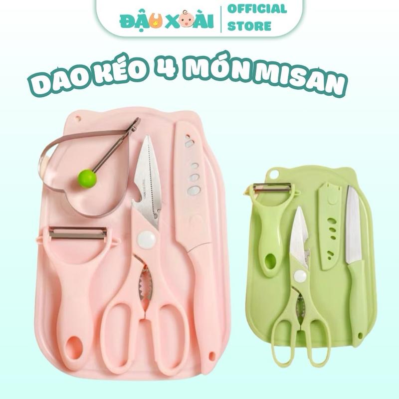 Set dao thớt Misan chế biến đồ ăn dặm cho bé Voi Kem