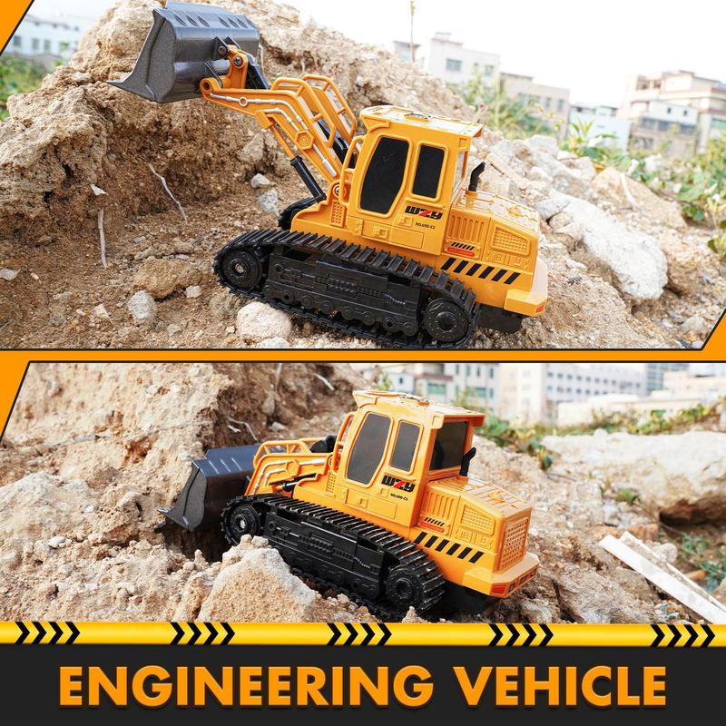 Remote Control Excavator Toy (1 Set), Rechargeable Light & Music Engineered Vehicle Toy, Intelligent Design, Creative Gift Car (Remote Control No Battery Provided), Gift for Boyfriend, Men's Gift 7
