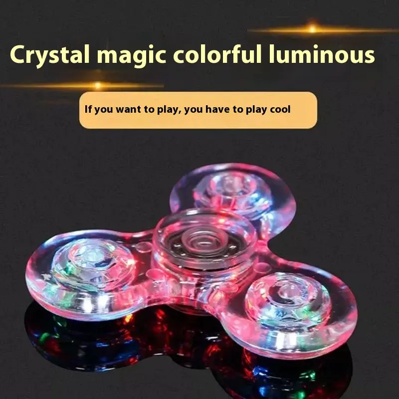 Crystal luminous fingertip gyroscope electroplating palm rotating plastic finger gyroscope hot-selling toy