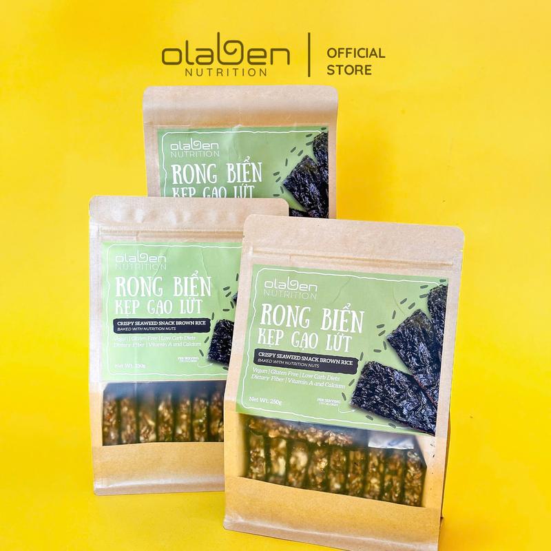 Combo 3 Túi 250gr Thanh Bánh Rong Biển Kẹp Gạo Lứt và Các loại Hạt Ngũ Cốc - Hạt ngũ Cốc Premium Granola by OLABEN NUTRITION