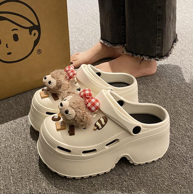 Dép Sục Cros nữ cao cấp đế cao tôn dáng đẹp [Loại 1] kèm charm xinh HOT HIT 2025 B65 sang chảnh đá 7 phân