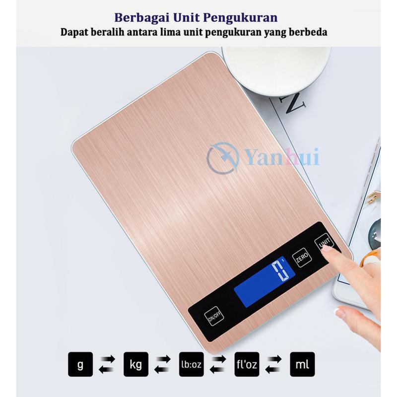 Timbangan Digital Max 10 Kg Dapur Charge USB / Cas  Untuk Masak / Kue Timbangan Dapur Kue Tahan Air 4