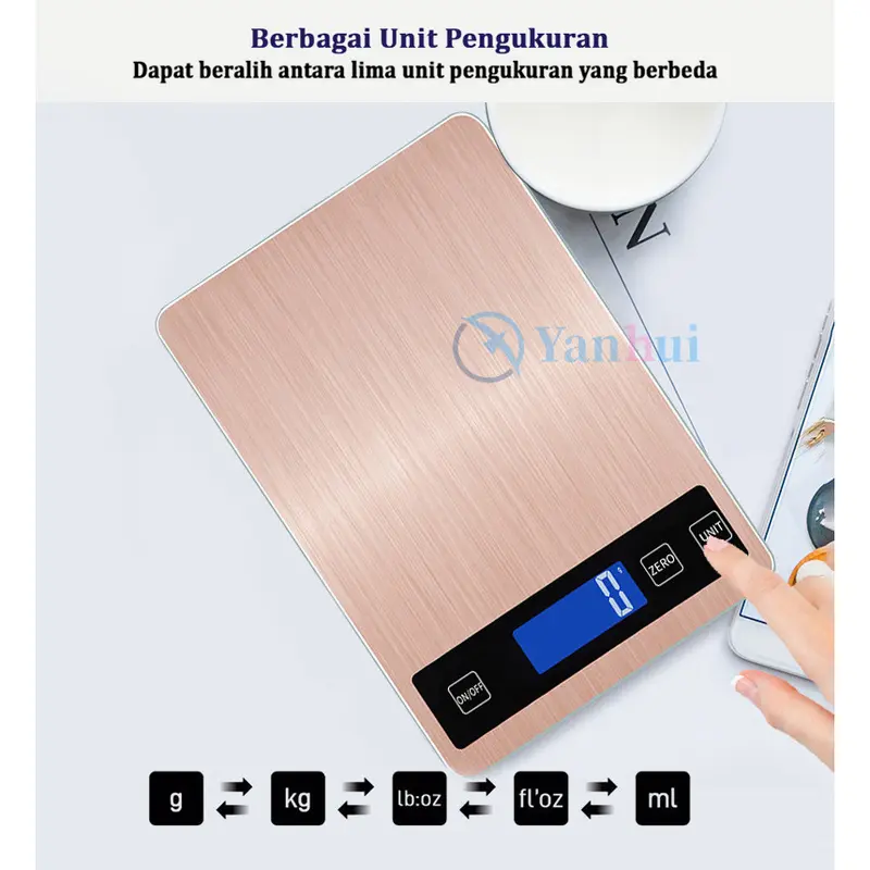 Timbangan Digital Max 10 Kg Dapur Charge USB / Cas  Untuk Masak / Kue Timbangan Dapur Kue Tahan Air 3