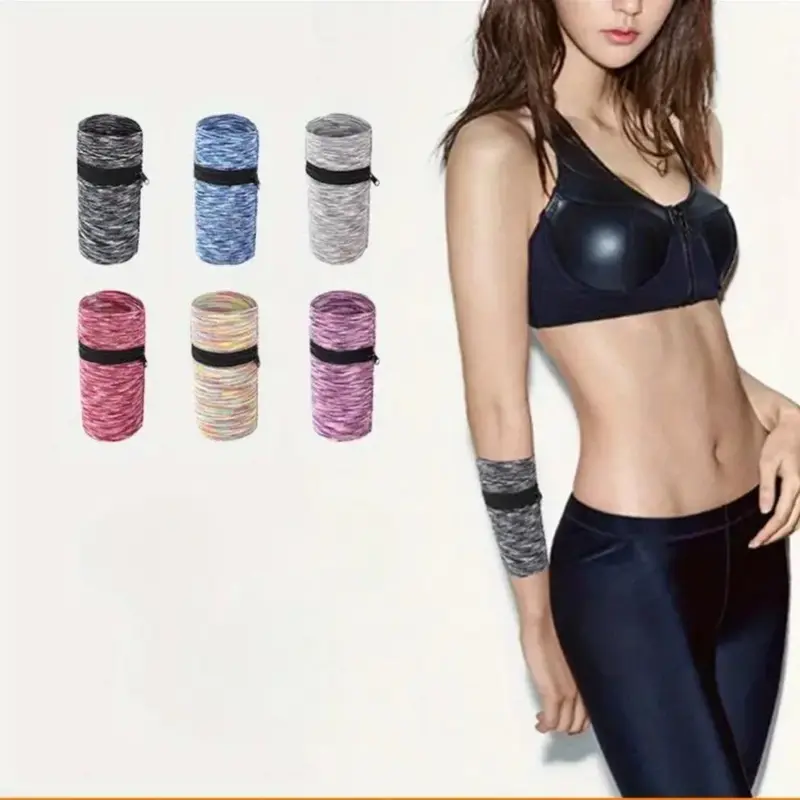 Outdoor Sports Wrist Bag with Zipper, 1 Count Elastic Wrist Storage Bag for Men & Women, Outdoor Running Accessories 3