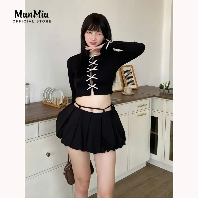 Chân váy nữ BIGSIZE MunMiu chân váy phồng bí ngô 2 lớp có quần bảo hộ phong cách trẻ trung năng động 512 8