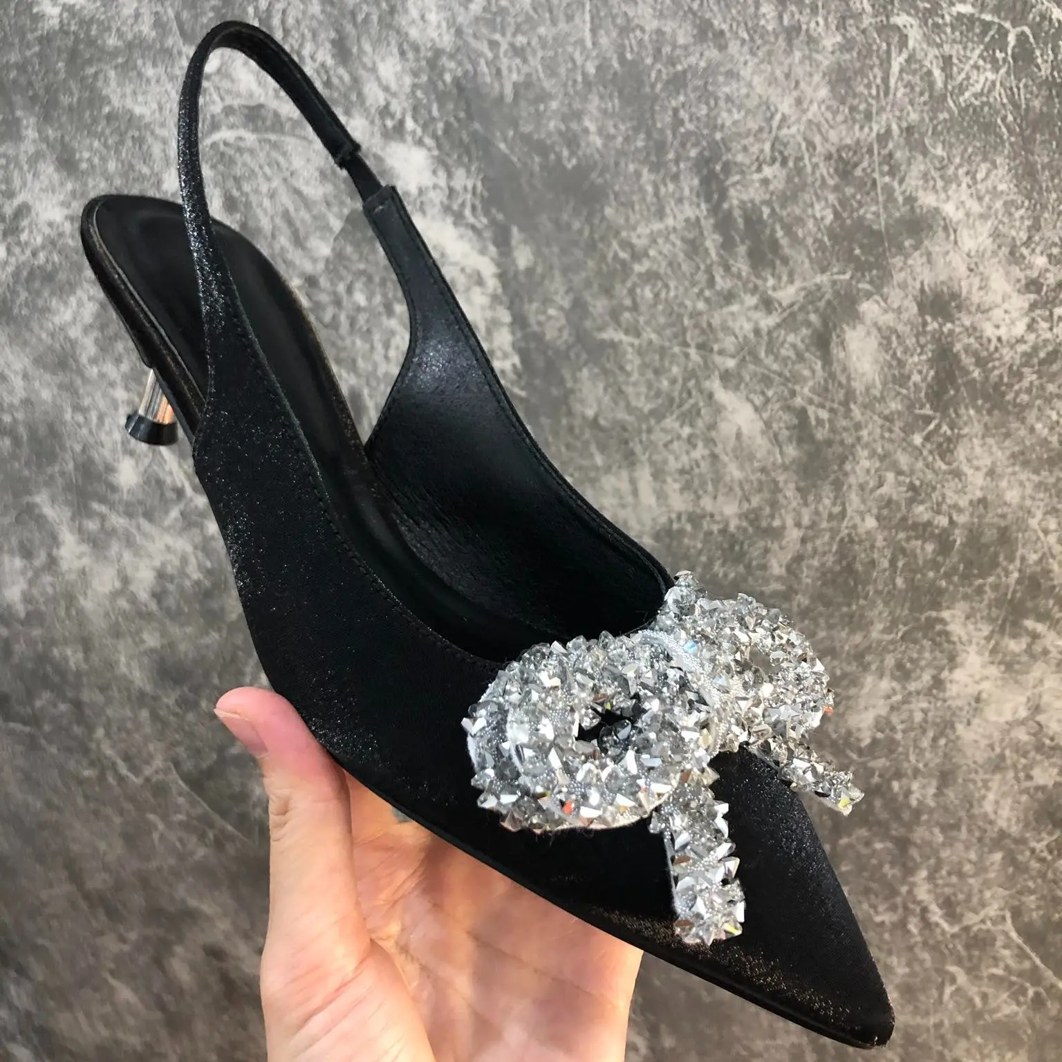 Sục quai hậu đính nơ 3p- cao cấp - đen trắng Nữ DéP Shoes