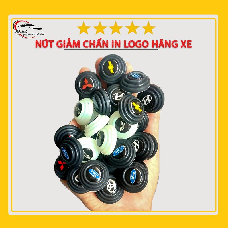 Combo 20 nút giảm chấn cửa ô tô in logo hãng xe , đệm cao su giảm lực đóng cửa oto , giảm sốc chống ồn bảo vệ xe hơi Nhựa
