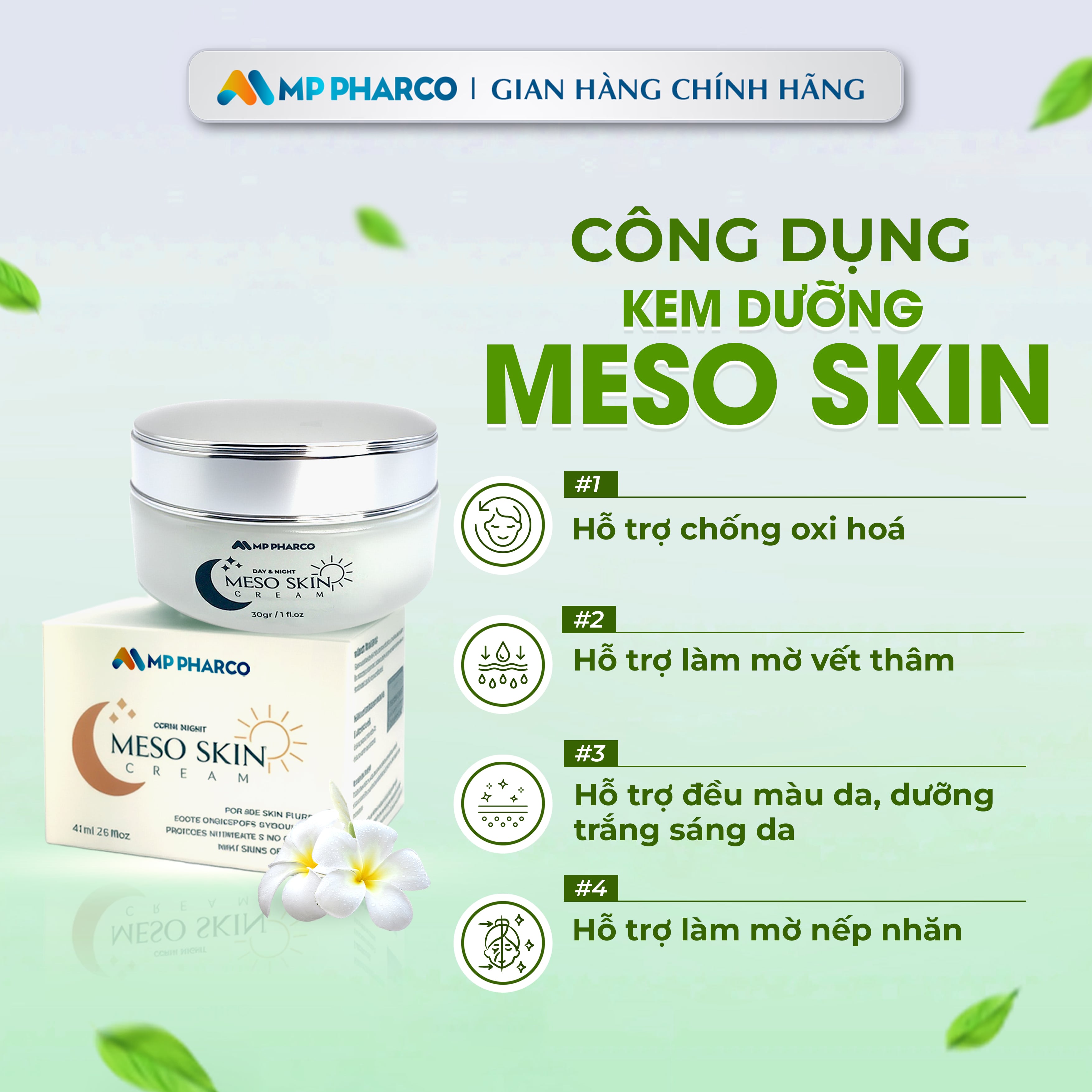 K57a Bộ đôi Kem dưỡng MESO 30gr và Serum Nám Melasma 30ml -dành cho chị em da Nám hỗ trợ dưỡng ẩm, làm sáng da