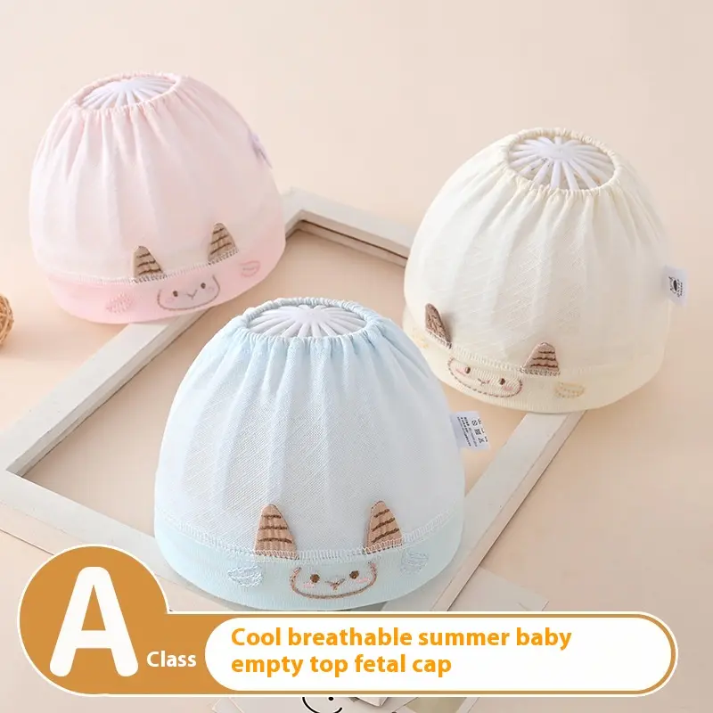 Newborn hat summer ultra-thin baby knee pads 0-6 months breathable baby empty top fetal cap