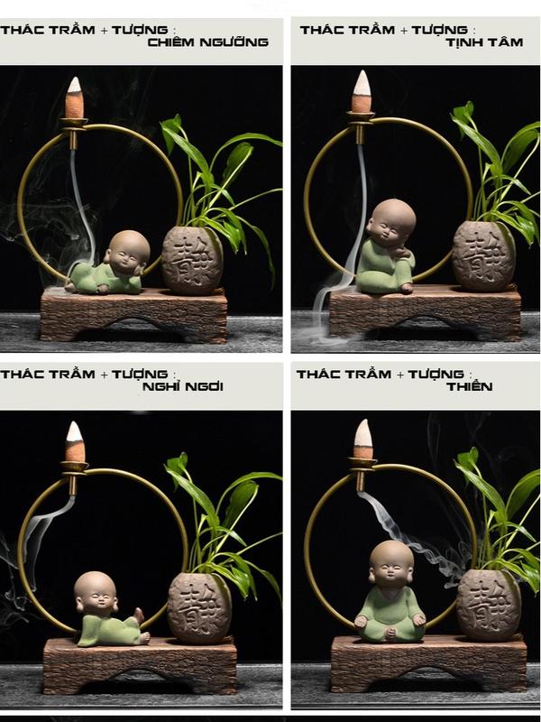 Thác khói trầm hương tượng chú tiểu