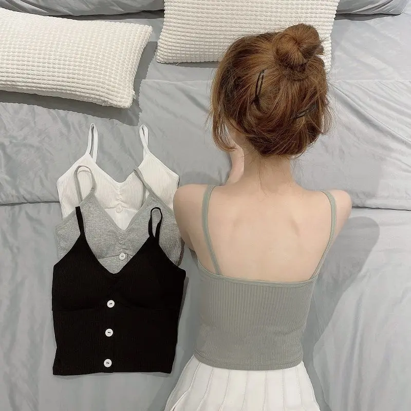 Tank Top Atasan Wanita Style Import Pendek Polos Tanktop With Bra Fashion Simple Cute Korean 852 2