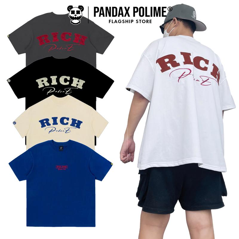 Áo phông boxy tee local brand 280gsm form rộng bigsize ngắn tay lỡ cotton 2 chiều cặp đôi nam nữ chữ thêu đắp hack dáng pandaxvn polime Menswear Cổ Tròn