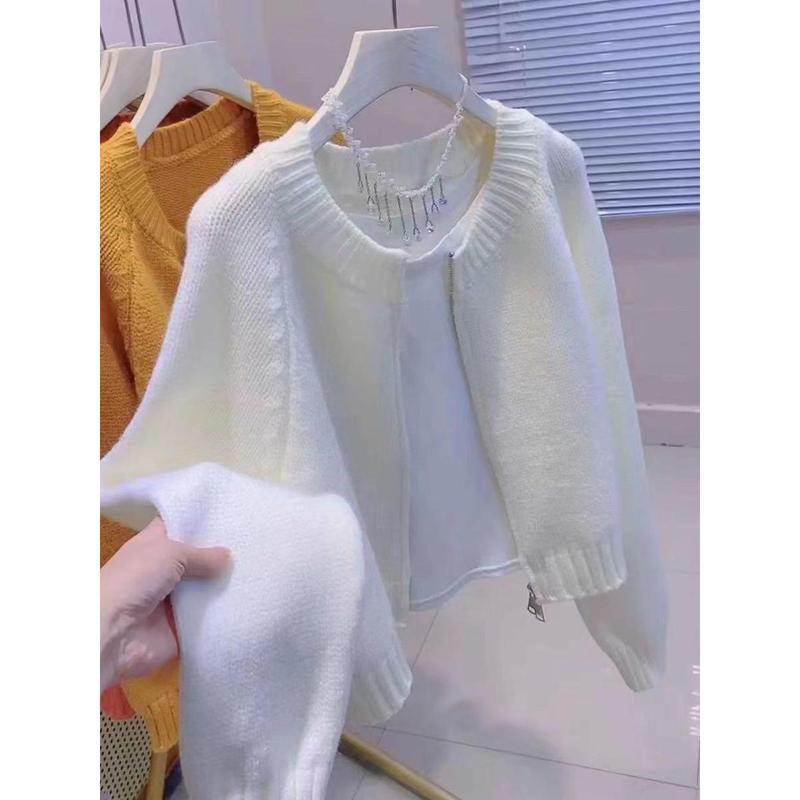 Áo Khoác Cardigan Có Khóa Kéo, Dáng Ngắn Và Dáng Rộng Vừa Vặn, Màu Đỏ Hồng, Phong Cách # u3788 Nữ Women 4