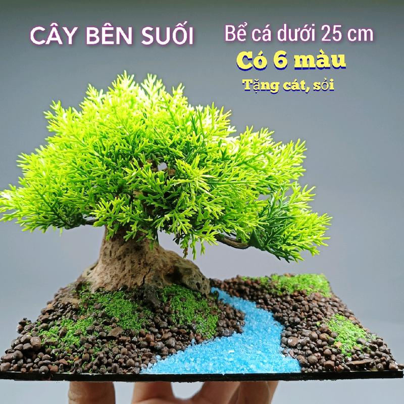 Tiểu cảnh "Cây Bên Suối" dành cho bể cá cảnh, bể thủy sinh nhỏ mini, bể tròn, bể cubic, bán cạn, terrarium