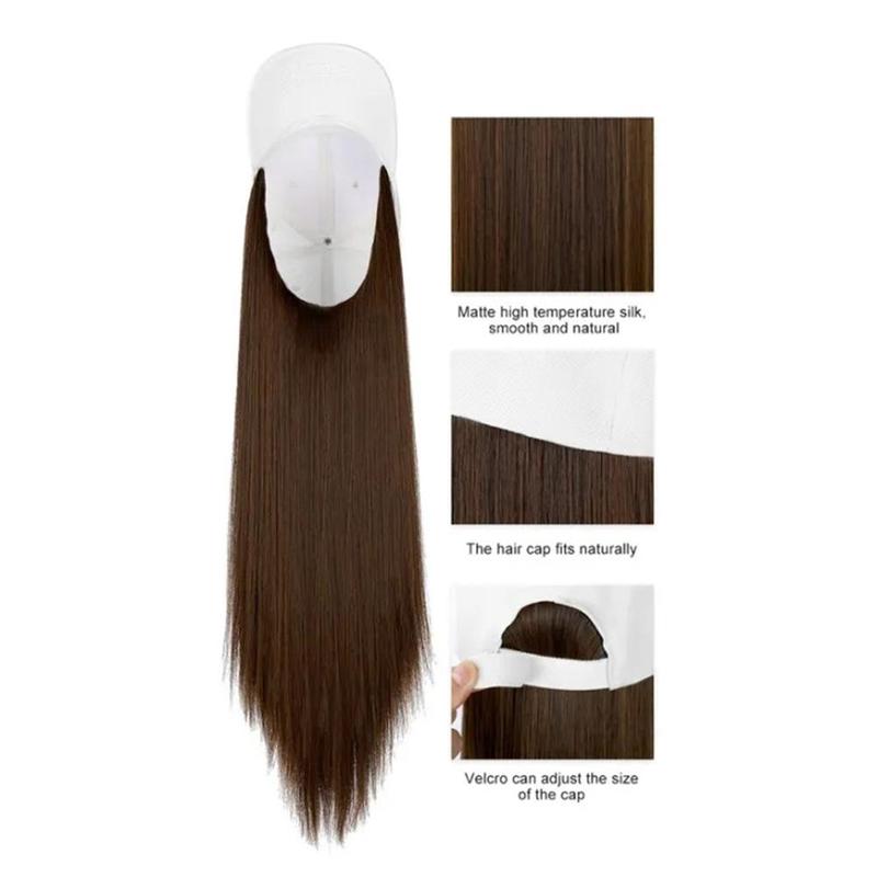 Mũ Tóc Giả Cho Nữ, Tóc Thẳng Dài 60Cm, Nối Tóc Thời Trang, Một Mảnh, Tự Nhiên, Thực Tế, INS 8