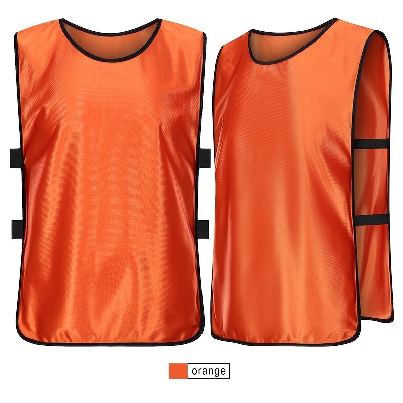 Product Introduction of 12-Pack Adult Sports Training Vests, Crew Neck Polyester Football Team Uniforms, All-Season Knit Fabric Activity Tops with Lace-Up Detail, Regular Fit Solid Color Teamwear 16
