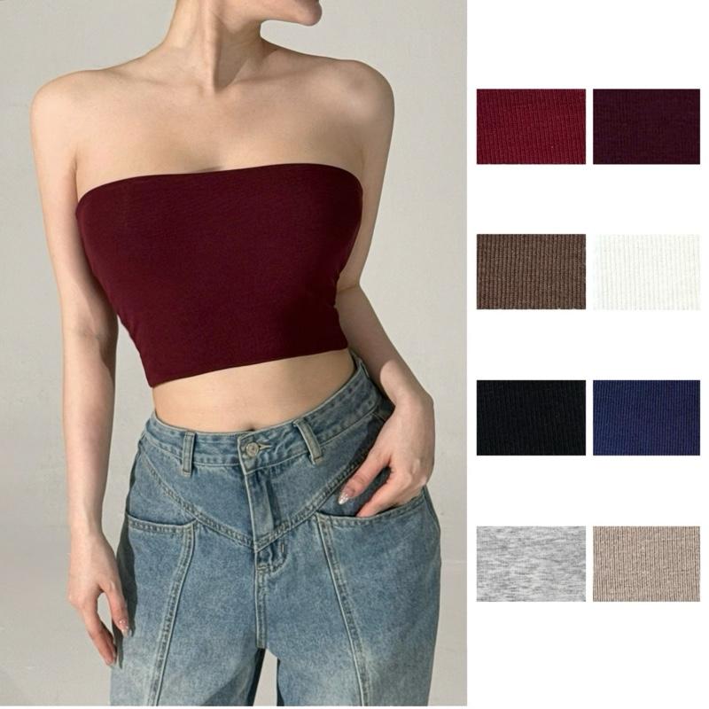 Áo croptop quây hai lớp ANNAKIKI chất liệu cotton ôm sát -010