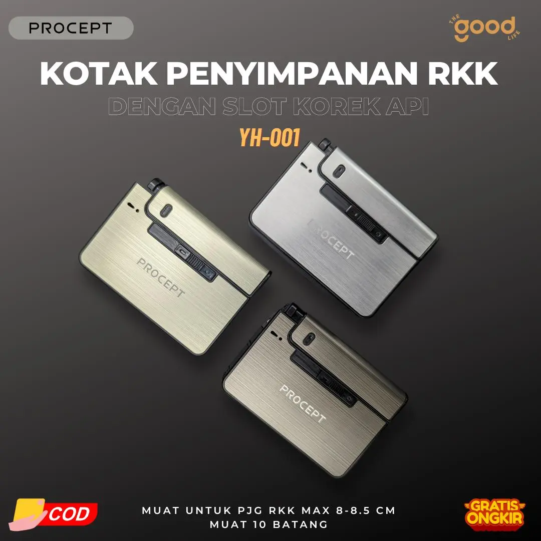 Kotak Penyimpanan Serbaguna YH-001 dengan Slot Tempat Lighter Pemantik Bahan Aluminium