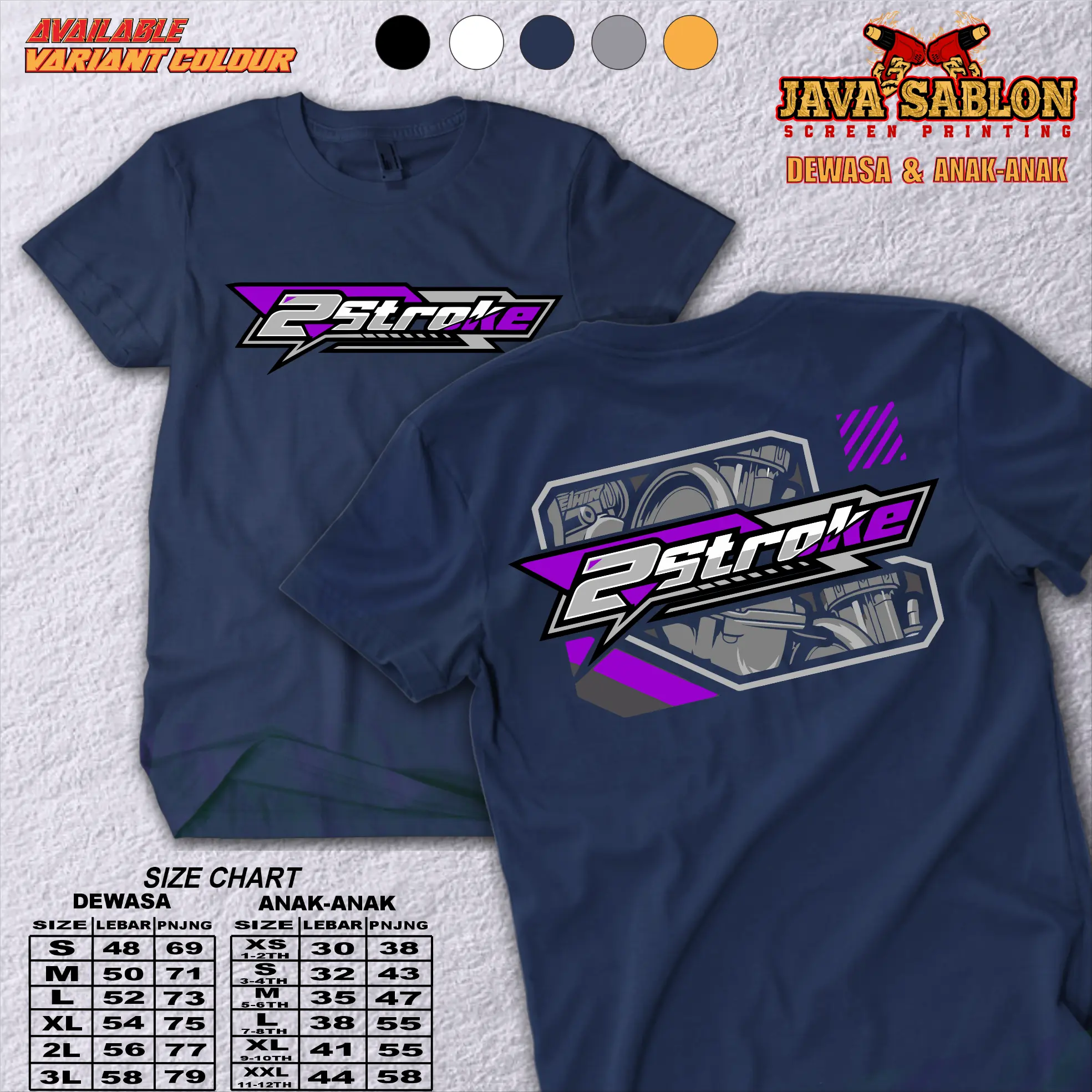 Kaos distro anak dan dewasa 2 stroke fiz R keren  COTTON COMBED unisex fashion anak kaos motor 2 stroke indonesia