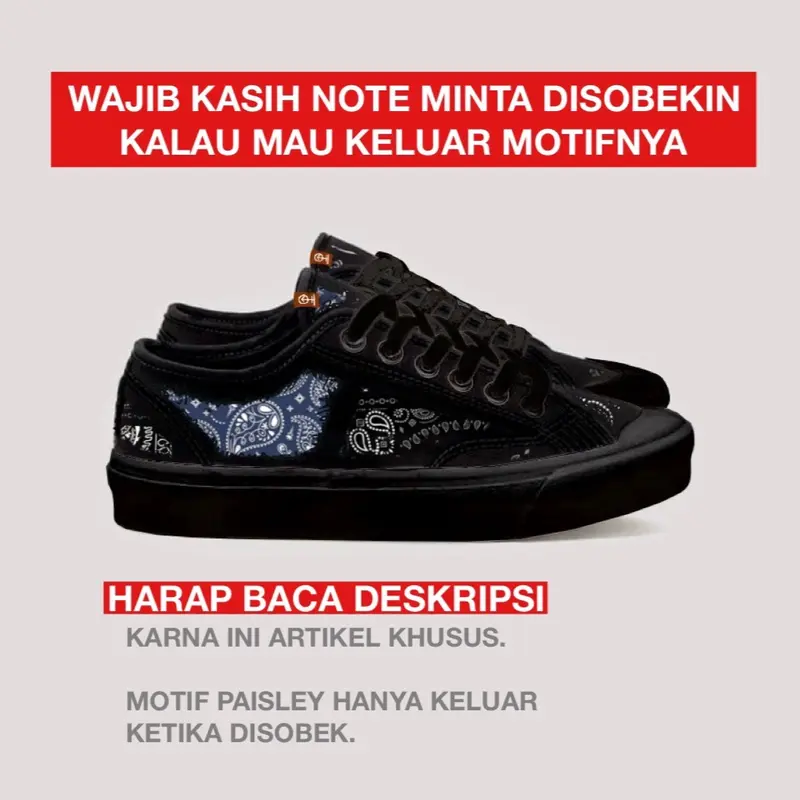 SLIP ON CORDUROY- BLACK WHITE Shop Tokopedia - Main Image