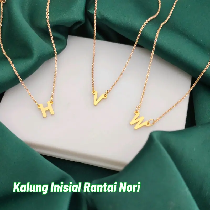kalung inisial huruf A-Z anti karat dan anti alergi 1