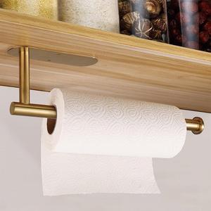 Soporte para toallas de papel, 1 unidad, Soporte para toallas de papel de cocina debajo del armario, Soporte para toallas autoadhesivo/perforado, Soporte para utensilios de cocina de acero inoxidable, Verano para regalo