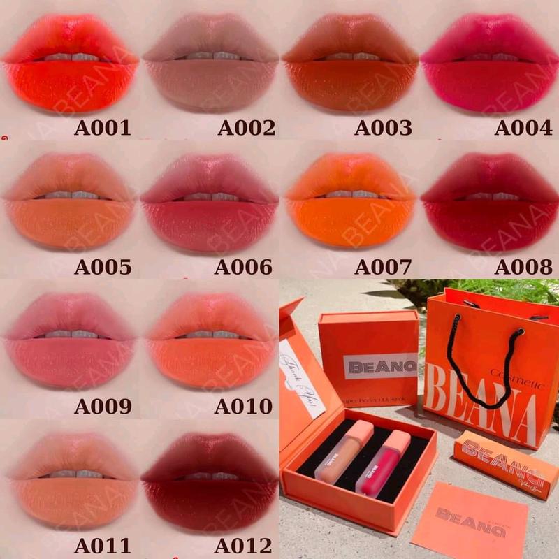 liptint Son môi Beana chính hãng version 6 siêu lì, lên màu đẹp, lâu trôi mềm mịn môi Mỹ Phẩm Women Cosmetic Son Kem Trang Điểm Nữ 3 ce velvet