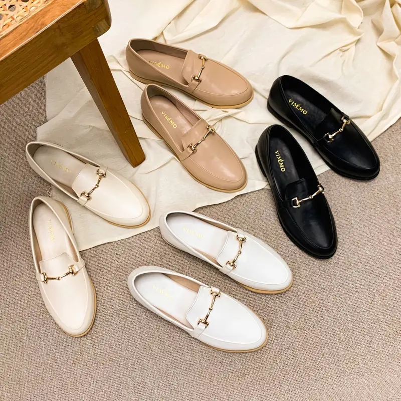 Vimemo Zenna - Sepatu Loafers Vintage Minimalist Slip On Shoes | Sepatu Kerja Wanita 2
