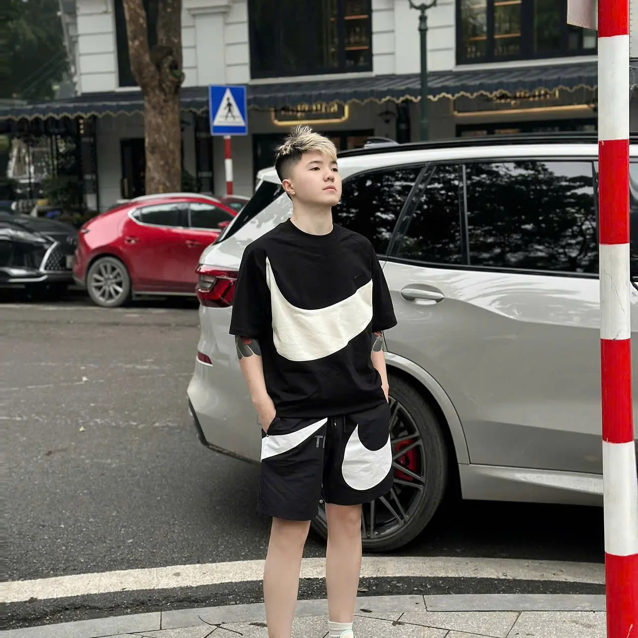 Bộ Nai Cotton Siêu Hót Họa Tiết Logo Phối Khóa Túi Quần Chất Liệu Cao Cấp