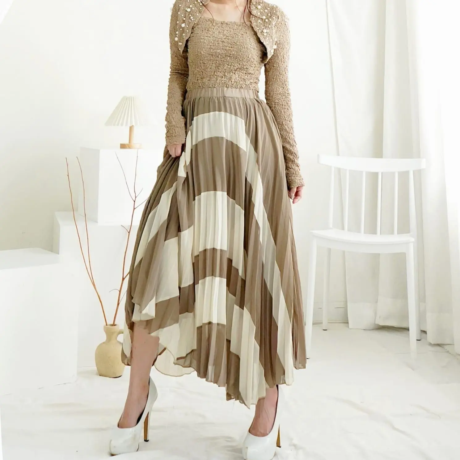 TM 4124 Asimetris Rok Korean Style Outfit Hijab