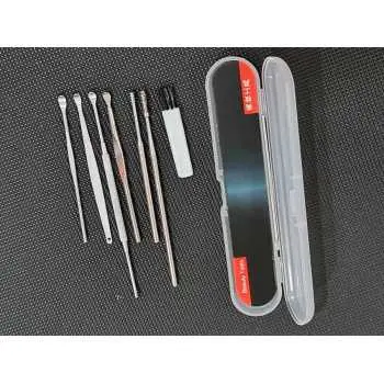 Set Pembersih Telinga Korek Kuping Ear Spoon Tool 6PCS penghilang kotoran telinga bahan stainless