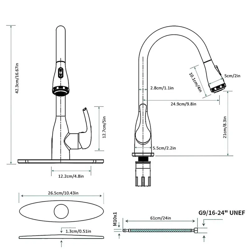 Stainless Steel Kitchen Faucet, Modern Rotatable Splash-proof Faucet, Hot & Cold Water Faucet, Kitchen Sink Faucet, Home Kitchen Fixtures 1