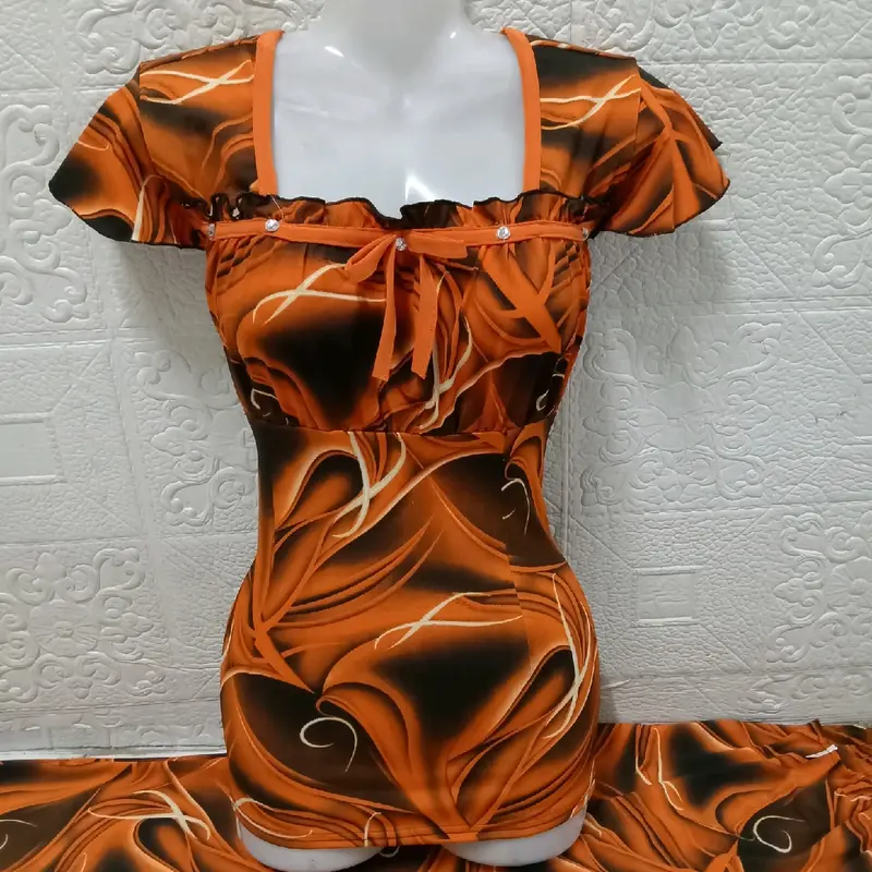 Đồ bộ mặc nhà nữ thun aty, áo thiết kế kiểu tay cánh tiên, quần dài ống ôm, size 12345 - Women 1