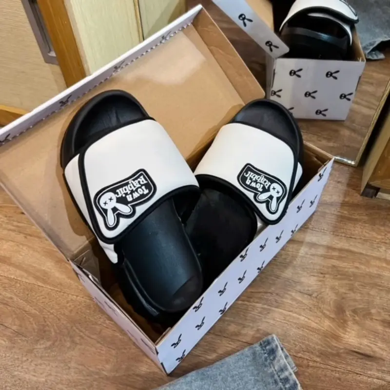 Dép Rabbit Lava denim basic đế cao 4,5cm , hack dáng tăng chiều cao - Kèm Hộp - BH 12th Nữ DéP Slipper Women Có Quai T06 6