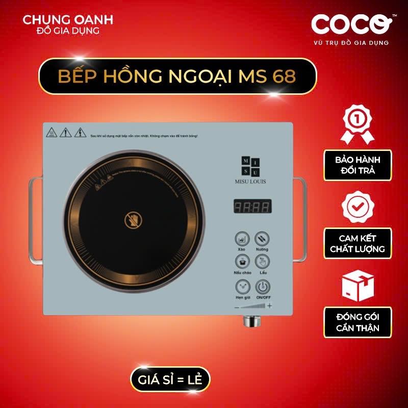  Bếp Hồng Ngoại,Bếp Gốm Điện Misu Louis  Dùng Được Các Loại Nồi  Bếp Từ Công Suất 3500W Tiết Kiệm Điện Có Các Chế Độ Hướng Dẫn Tiếng Việt Sử Dụng Dễ Dàng Bếp Điện 