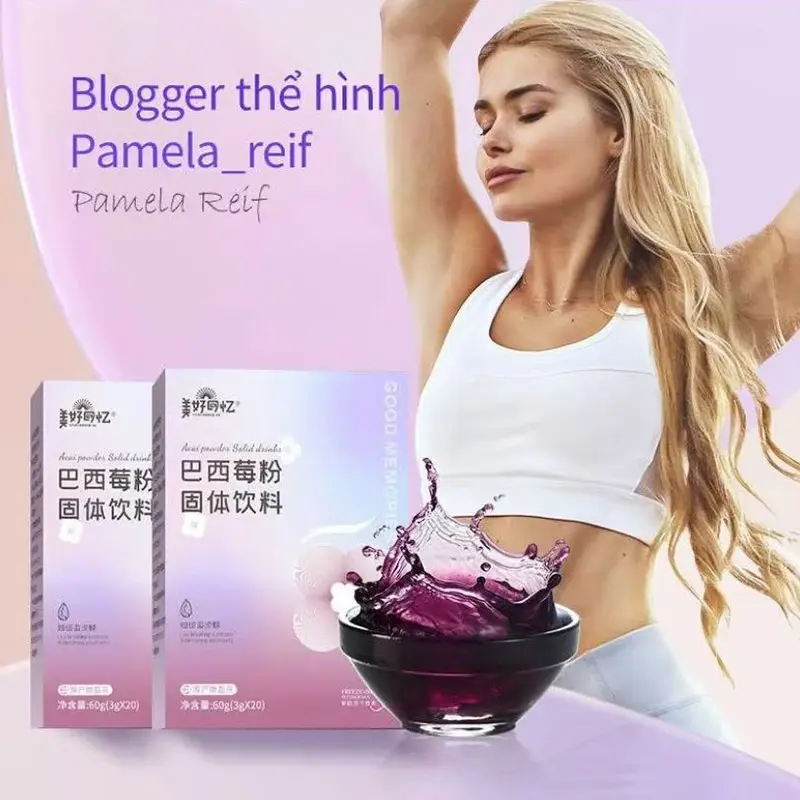 Bột quả Acai Berry da sáng dáng xinh, hộp 20 gói (3g mỗi gói)
