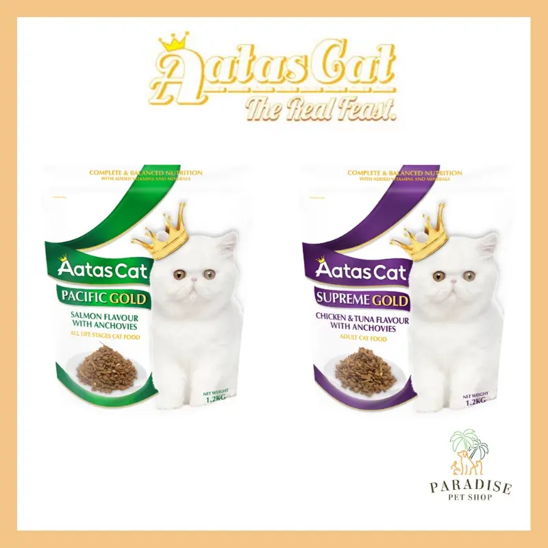 Original Product [Bundle Of 1, 3 & 6] Aatas Cat Food Gold (1.2kg)