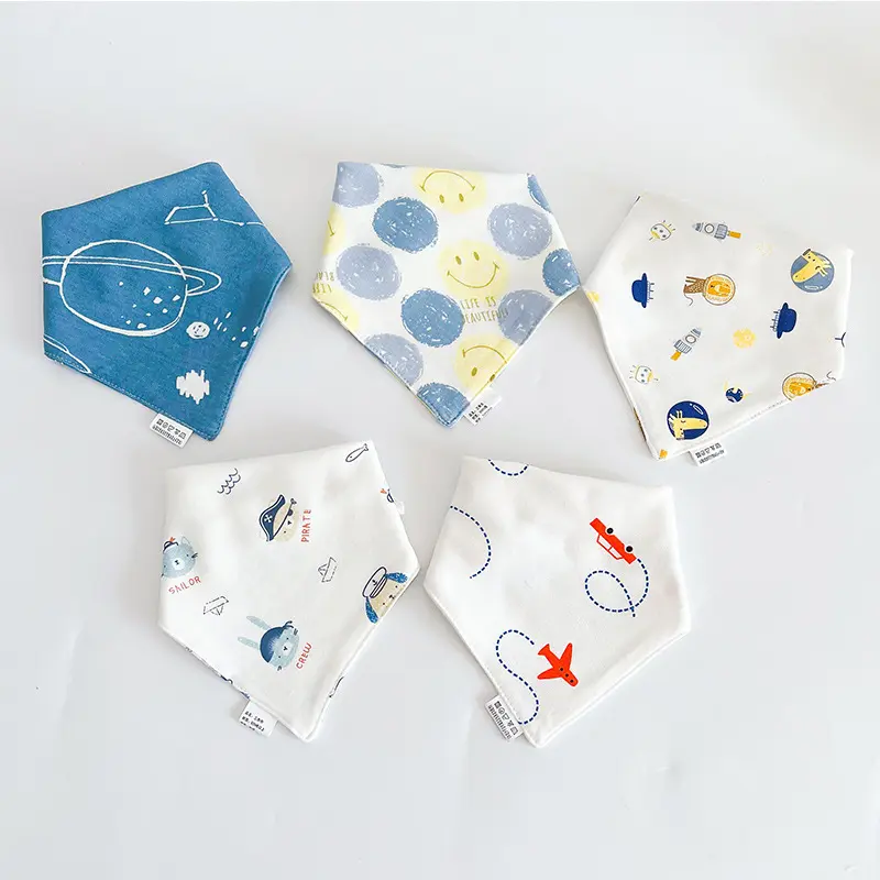 Set 5 khăn yếm tam giác Cotton giữ ấm cổ nhiều mẫu xinh yêu 0