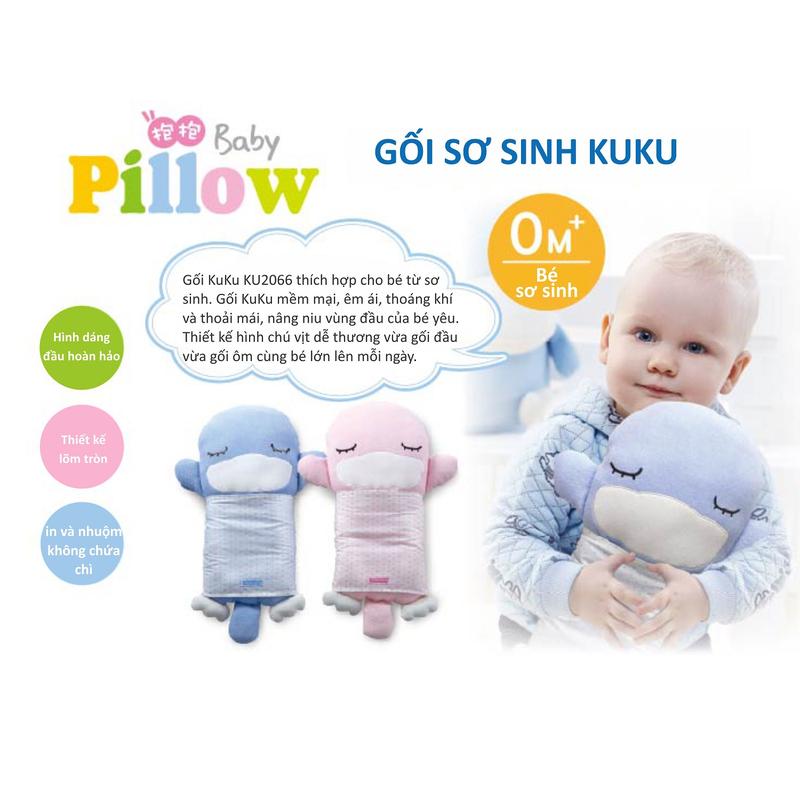THANH LÝ - GỐI NẰM HÌNH THÚ 2IN1 CHO BÉ 0M+ KUKU - KU2066 - THANH LÝ DO BỊ Ố 2