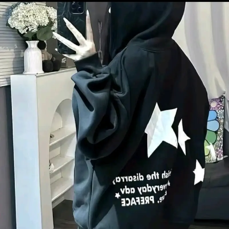 áo hoodie nỉ nam nữ . túi mũ khóa kéo. in hình nổi . 3 SAO 3