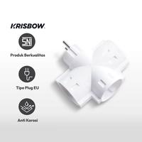 Gambar Krisbow Stop Kontak T Tiga Arah Round - Putih dari AZKO ID Kota Tangerang 3 Tokopedia