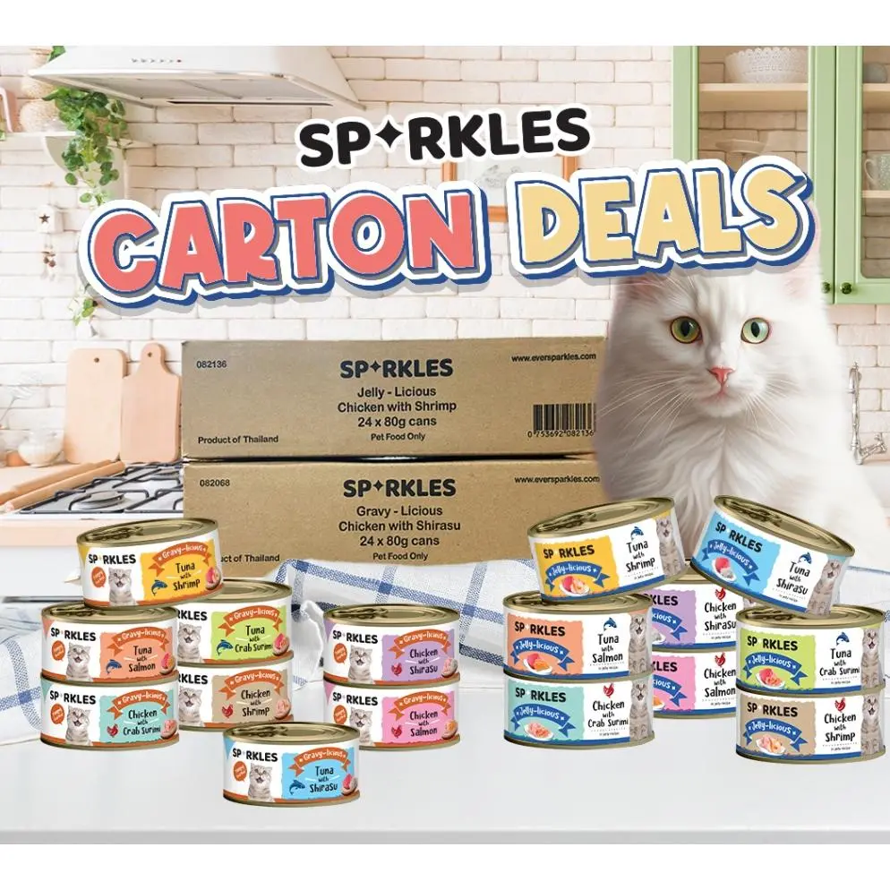 [Carton Deal] Sparkles Gravylicious & Jellylicious Cat Wet Food 80g (24 cans/carton)